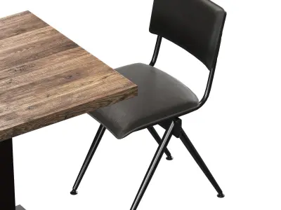 Willow Chair By Duchbone And Wood Table 3D model