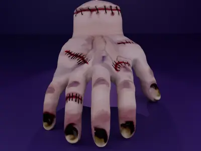 Rigged Thing Hand- PBR Skin with SSS- Game ready Horror Asset 3D model
