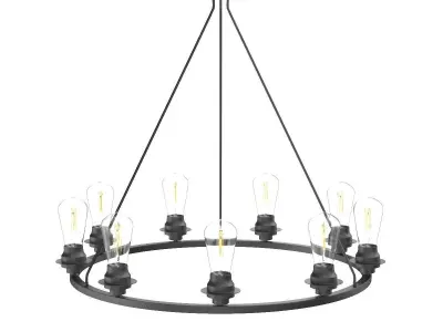 Progress Lighting Debut 9-Light Graphite Modern Chandelier 3D model