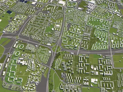 Malm Sweden 50x50km 3D City Map 3D model