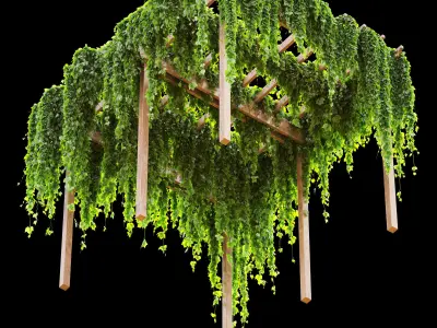 Pergola with grape leaves 3D model