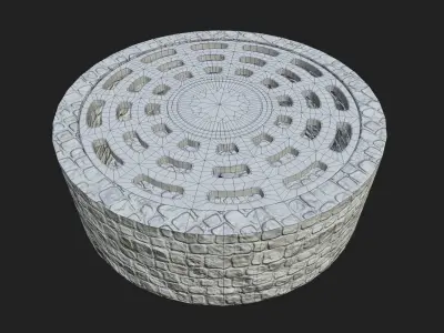 Manhole cover Low-poly 3D model