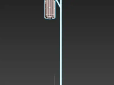 COLLINS floor lamp with glass shade and metal base 3D model
