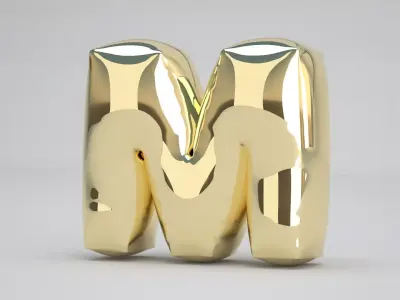 M Balloon Gold 3D model