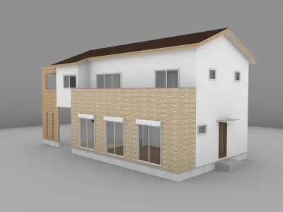 House model for background 35 Low-poly 3D model