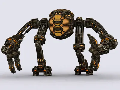 3DRT - Mech robot engineer - 04 Low-poly 3D model