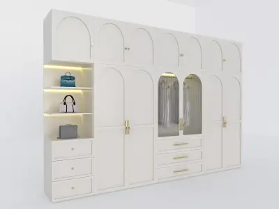 Classic Arched Door Wardrobe 3D model