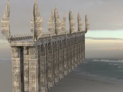 League of legends Inspired Angel wings bridges 3 3D model