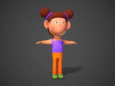 Cartoon Characters Low-poly 3D model