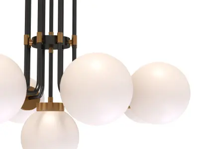 Brass Modern Chandelier Low-poly 3D model