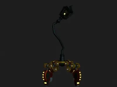 Victorian Lamp Robot Low-poly 3D model