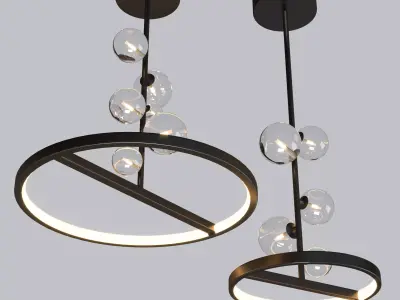 Nordic American light pendent Low-poly 3D model