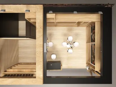 Exhibition stand design one side opened 3D model
