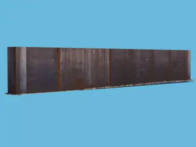 Rusty Metal Wall 3D model