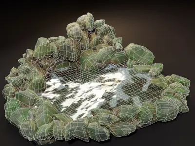 Hot Springs  Low-poly 3D model