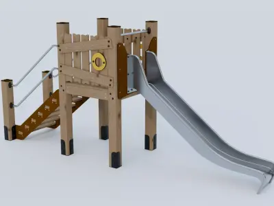Children slide Low-poly 3D model