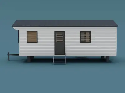 Mobile home trailer house Low-poly 3D model