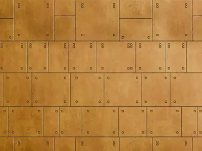 Orange Sci-Fi Wall PBR Seamless Texture