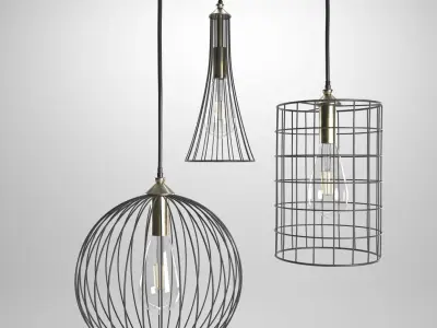Wire Lamps 3D model