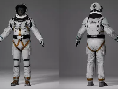 Futuristic Cosmonaut Uniform - High Quality Space Armor Low-poly 3D model