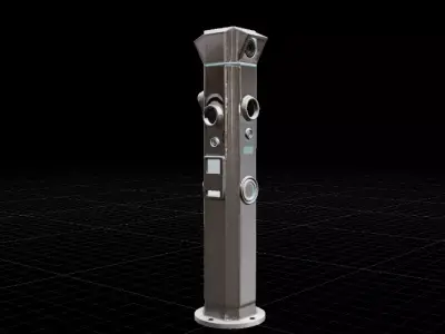 Smart City Traffic Sensor Pole Futuristic Urban 3D Model Low-poly 3D model