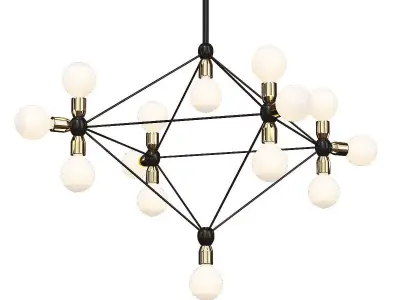 Modo Chandelier 14 Milk Bulb 3D model