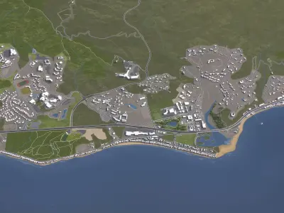 Malibu - 3D City Model Low-poly 3D model