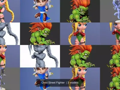 Chibi Street Fighter  3D Model Pack
