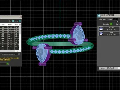 Solitaire Open End Light Weight Pear Stone Band Ring 3D print model