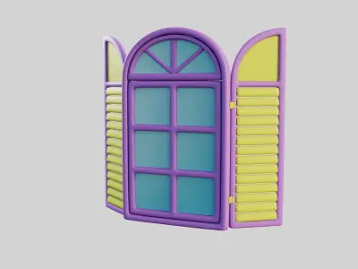 Cartoon Window 22a 3D model