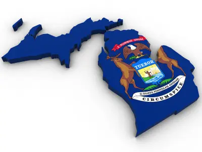 Michigan Political Map 3D model