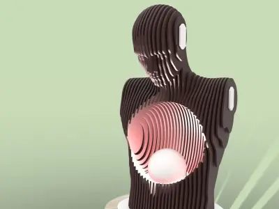 parametric wood lamp 6mm plywood  3D print model