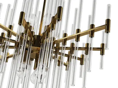 Cyan Design Quebec 30 Wide Aged Brass 6 ight Pendant Low-poly 3D model