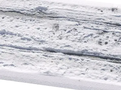 Snowy asphalt road 3D model