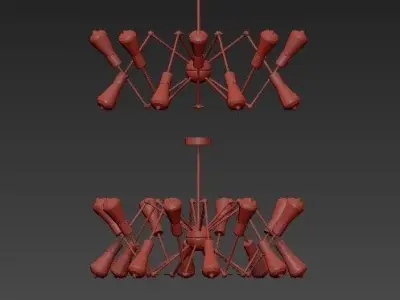 Loft Sputnik Chandelier Spider White 3D model