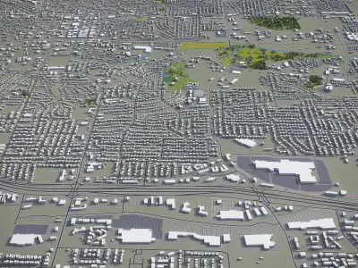 Killeen - 3D City Model Low-poly 3D model