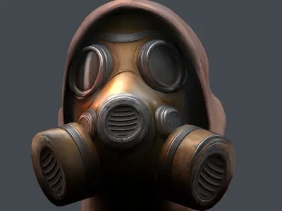 gas mask Helmet scifi military combat 3d futuristic technology Low-poly 3D model