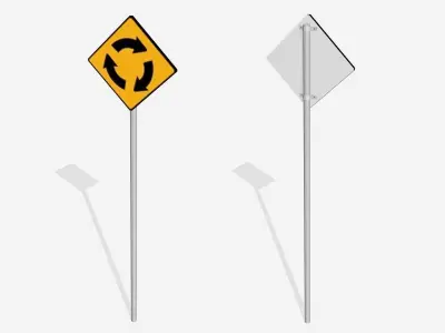 traffic signs Low-poly 3D model buy