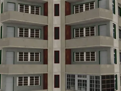 16 storey Soviet building from Armenia Low-poly 3D model
