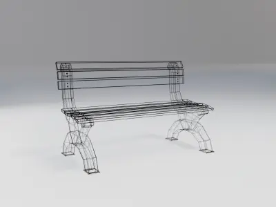 bench - sci-fi theme - modern  Low-poly 3D model