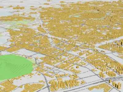 HeFei City urban planning maquett building 3D Topography 3D model