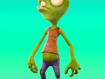 Stylized Zombies II Big Boy and Silly  Low-poly 3D model