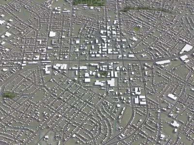 Burlington - North Carolina - City 3D Model Low-poly 3D model
