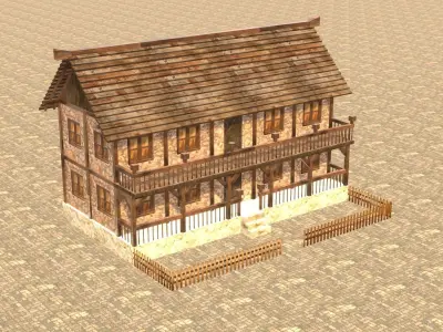 Medieval house fourteen 19 Low-poly 3D model