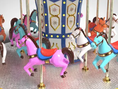 Merry Go Round Low-poly 3D model