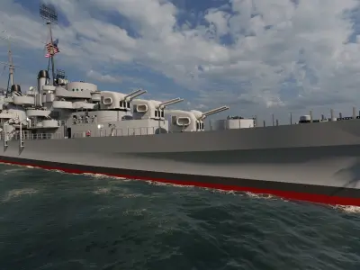USS Oakland CL 95 3D model