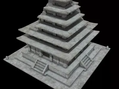 Mireuksaji Stone Pagoda Low-poly 3D model