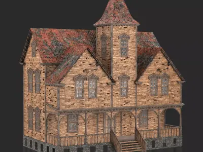 Old Medieval Abandoned House 3 3D model
