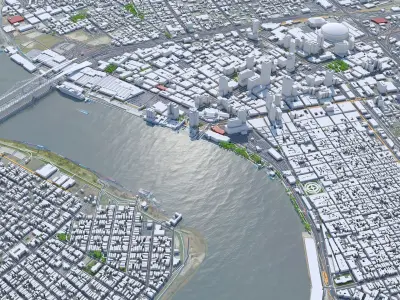 New Orleans Downtown Louisiana USA Low-poly 3D model