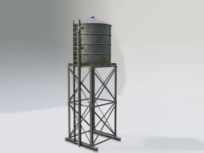 Water Tank with pbr textures Low-poly 3D model